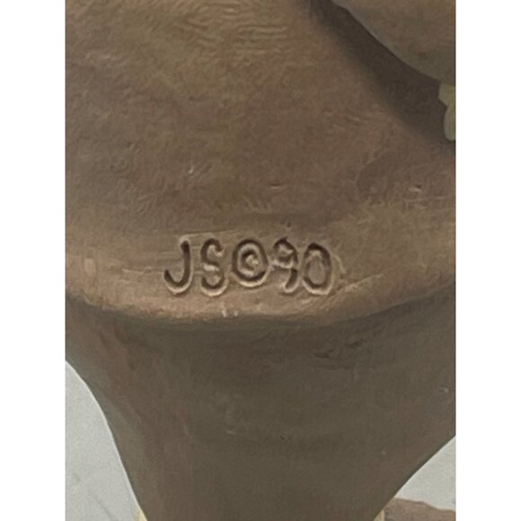 Christmas Santa figurine hand painted signed brown round hat standing 6" READ - Picture 7 of 8